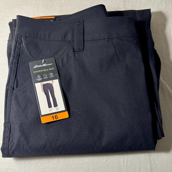 Eddie Bauer Women's Convertible Pant Size 16 Black Adjustable Length UPF 50+ NEW - Picture 14 of 15